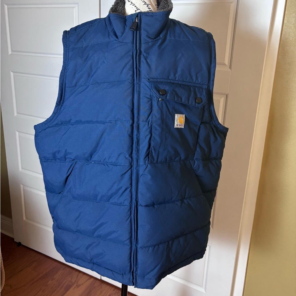 Carhartt Montana Loose Fit Insulated Vest Navy Blue Mens L OV5475-M 105475 H69